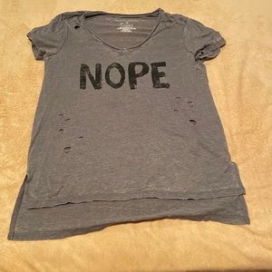 “Nope” distressed tee
